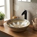 InArt Table Top Wash Basin Design 40.5 x 40.5 CM Green Mexican Design