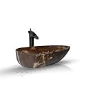 InArt Table Top Wash Basin Design Brown Marble Color 56 x 33 CM Counter Basin