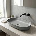 InArt Wash Basin Table Top Design Matt Grey Color 80 x 40 CM Counter Basin Large