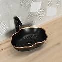 InArt Ceramic Matt Black Gold Counter Basin, 50 x 38 CM, Premium Table Top Wash Basin