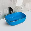 InArt Wash Basin Table Top Design Blue Color 45.5 x 32 CM Counter Basin