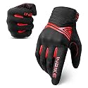 INBIKE Polyester Breathable Mesh Motorcycle Gloves Touchscreen with TPR Palm Pad Hard Knuckles Black Red Large, Motorcycle Racing