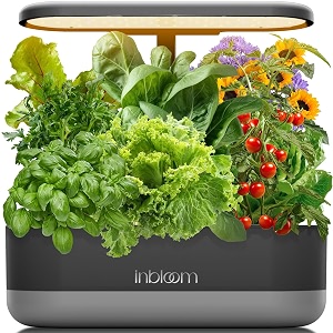 inbloom 12 pods hydroponics growing system kit herb garden planter indoor kit indoor gardening hydroponics growing system with pods 42l water pump height adjustable gifts for woman black