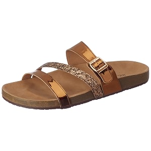 Inc.5 Women Ant Gold Open Toe Flat