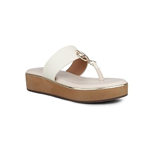 Inc.5 Women Cream and Gold-Toned Open Toe
