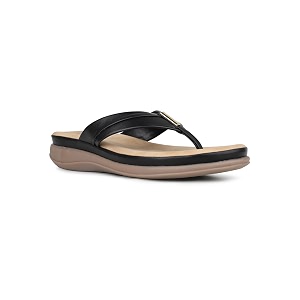 Inc.5 Womens Black Comfort Solid T-Strap Thongs