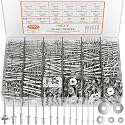 INCLY 1000PCS Aluminum Pop Rivets Assortment Kit with Washers