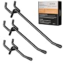 INCLY 60 Pack 2/4/6 Inch Black Pegboard Hooks, 1/4" Heavy Duty