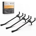INCLY 60 Pack 4 Inch Black Pegboard Hooks, 1/4" Heavy Duty