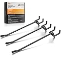 INCLY 60 Pack 6 Inch Black Pegboard Hooks, 1/4" Heavy Duty