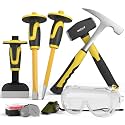 INCLY 8PCS Geology Rock Pick Equipment Kit, Rock Hammer and Chisel Set
