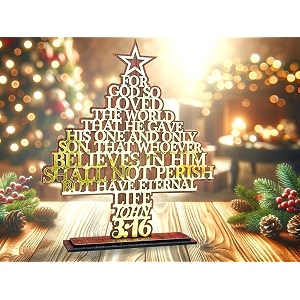 incredible gifts india christmas tree with bible verse john 316 for christmas eve decorations 14x12 in