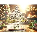 Incredible Gifts India Christmas Tree with Bible Verse John 3:16 for Christmas Eve Decorations (14x12 in, Set of 2)