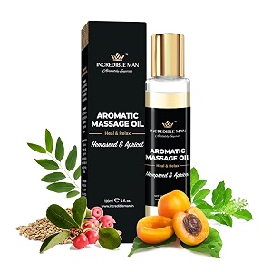 incredible man body massage oil for men amp women  massage oil for deep moisturisation  hemp seed apricot oil amp jojoba oil  heal and relax - 120ml
