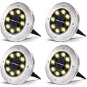 INCX 6 Pack 4.6 Inch Solar Ground Lights Outdoor, Waterproof, Warm White