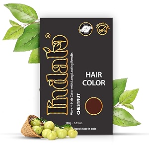 indalo ammonia-free vibrant chestnut hair color  with natural ingredients - 100g chestnut