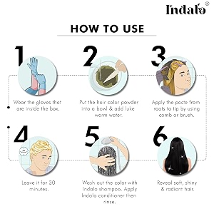 indalo natural black hair color herbal based ammonia free with brahmi shikakai amla amp baheda  natural conditioning anti dandruff amp long lasting hair color for women and men  100gm each pack of 2