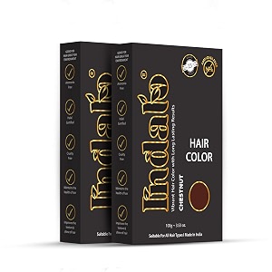 indalo ammonia-free vibrant hair color chestnut with natural ingredients - 100g pack of 2
