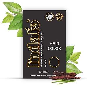 indalo natural black hair colour herbal based ammonia free with brahmi shikakai amla amp baheda  natural conditioning anti dandruff amp long lasting hair color for women and men  100gm each pack of 3
