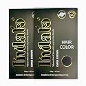 Indalo Natural Dark Brown Hair Colour Herbal Based Ammonia Free with Brahmi, Shikakai, Amla &amp; Baheda | Natural Conditioning, Anti Dandruff &amp; Long Lasting Hair Color For Women and Men – 100gm Each (Pack of 2)