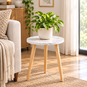 INDCART Small Round End Table MIni Table