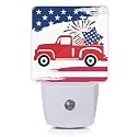 Independence Day Night Light,Military Plug-in Wall Night Lights Auto LED Lamp Energy Saving Square Lights for Men Women Gifts