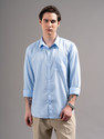 Independence Men Solid Casual Blue Shirt
