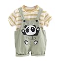 INDHRANI Dungaree for Baby Boy and Baby Girl, Kids Cotton Animal Print Romper