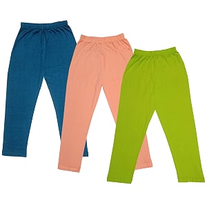 indi weaves girls super soft cotton solid capri pants pack of 2