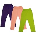 indi weaves Girls Super Soft Cotton Solid Capri Pants Pack of 2