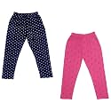 indi weaves Girls Super Soft Cotton Solid Capri Pants Pack of 2