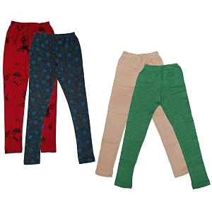 indi weaves Girls Wollen Warm Printed Leggings