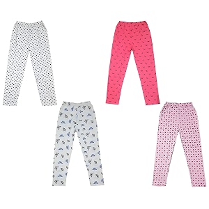 indi weaves regular fit cotton printed girls pyjamas set