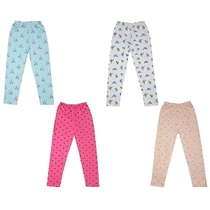indi weaves regular fit cotton printed girls pyjamas set