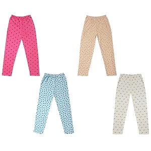 indi weaves regular fit cotton printed girls pyjamas set