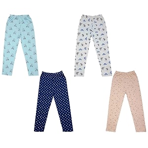 indi weaves regular fit cotton printed girls pyjamas set