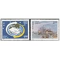India 1993 INPEX 93 Calcutta (Speed Post - Custom House, Wharf Calcutta) Set of 2 Stamps Mint Unhinged