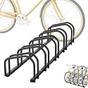 INDIA 5-Bike Floor Mount Cycle Stand Staggered Bicycle Parking Rack Space Saving Storage Solution for Garages and Congested Areas | Heavy-Duty Steel Wheel Organizer with 5 Parking Positions
