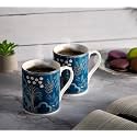 India Circus by Krsnaa Mehta Oceanic Opulence Coffee Mug | Tea Cup with Handles | Dishwasher Safe | Designer Multicolor, Set of 2, 360mL Each
