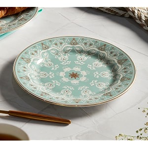 india circus by krsnaa mehta regal romance bone china quarter plate  side plates  serving plates for snacks and dinnerware kitchen collection gifting and festive  7 inch set of 1