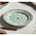India Circus by Krsnaa Mehta Regal Romance Bone China Quarter Plate | Side Plates | Serving Plates for Snacks and Dinnerware Kitchen Collection Gifting and Festive | 7 inch, Set of 1