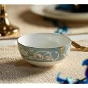 India Circus by Krsnaa Mehta Regal Romance Bone Chian Dining Bowl Katori for Serving Dinner, Dessert, Snacks and More | 140 ml | Set of 1