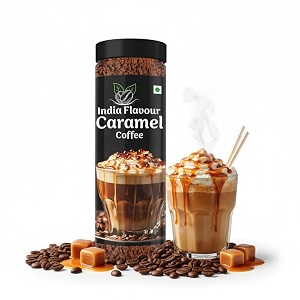india flavour caramel coffee plastic bottle  rich instant coffee powder no chicory  100 gm coffee 50 servings