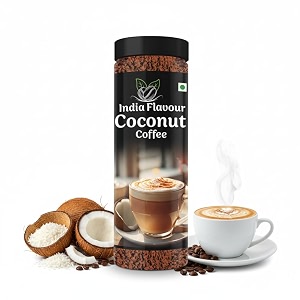 india flavour coconut coffee plastic bottle exotic instant coffee powder no chicory  100 gm coffee 50 servings