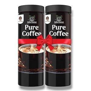 india flavour pure coffee plastic bottle 100 pure instant coffee powder  energizing coffee blend no additives 100 gram each pack of 2