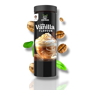 india flavour vanilla coffee plastic bottle  smooth instant coffee powder no chicory  100 gm coffee 50 servings