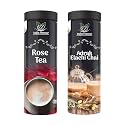 India Flavour Aromatic Blends Adarak Elaichi Tea and Rose Tea Combo Pack for Relieving Stress Flavoured Chai(100 Gram Each Set of 2)