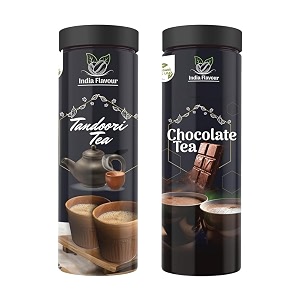 india flavour aromatic blends chocolate tea and tandoori tea combo pack for relieving stress flavoured chai100 gram each set of 2