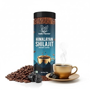 india flavour shilajit instant black coffee  30 shilajit in 100g  aromatic hot amp cold coffee good for beginners energy amp stress relief  100g pack of 1