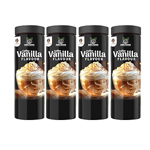 india flavour vanilla coffee  aromatic flavoured instant hot and cold coffee for relieving stress 100 gram each pack of 4 vanilla coffee